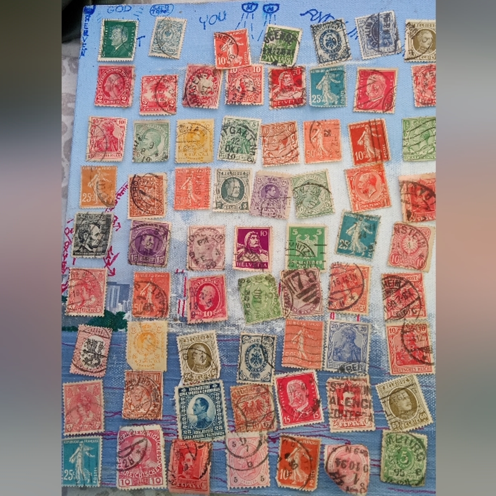 Late 1800s early 1900s first stamps that was ever made